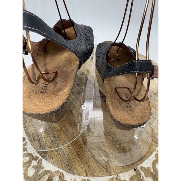 Taos Slinger Graphite  Perforated Leather Slingback Sandals sz 9 40 SLI-848 - Picture 7 of 11